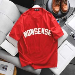 Áo thun cotton bigsize nam màu đỏ in lụa họa tiết 2 mặt Nonsense cá tính thời trang 85-135kg