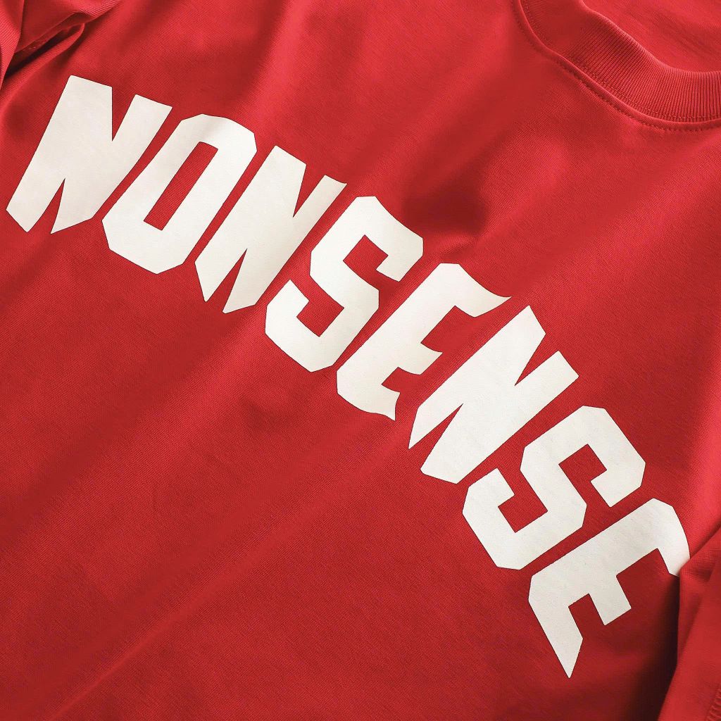 Áo thun cotton bigsize nam màu đỏ in lụa họa tiết 2 mặt Nonsense cá tính thời trang 85-135kg