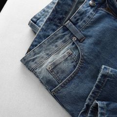 Quần jean big size nam ống rộng màu xanh 01