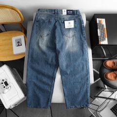 Quần jean big size nam ống rộng màu xanh 01