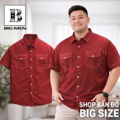 Áo sơ mi tay ngắn bigsize nam vải mango viền chỉ nổi bật phong cách trẻ trung thời trang Big Men