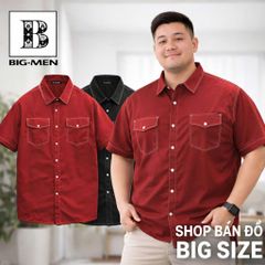 Áo sơ mi tay ngắn bigsize nam vải mango viền chỉ nổi bật phong cách trẻ trung thời trang Big Men