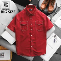 Áo sơ mi tay ngắn bigsize nam vải mango viền chỉ nổi bật phong cách trẻ trung thời trang Big Men
