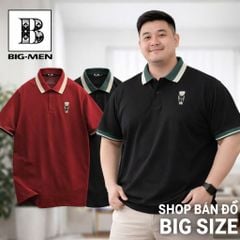 Áo thun polo phối cổ thêu gấu bigsize nam 85-145kg