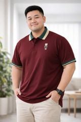 Áo thun polo phối cổ thêu gấu bigsize nam 85-145kg