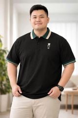 Áo thun polo phối cổ thêu gấu bigsize nam 85-145kg