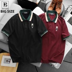 Áo thun polo phối cổ thêu gấu bigsize nam 85-145kg