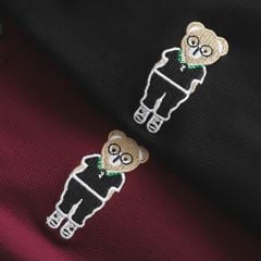 Áo thun polo phối cổ thêu gấu bigsize nam 85-145kg