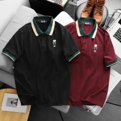 Áo thun polo phối cổ thêu gấu bigsize nam 85-145kg