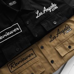 Áo sơ mi tay ngắn vải kaki thêu chữ phối túi bigsize nam