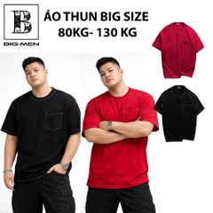 Áo thun cotton bigsize nam chỉ trắng thời trang cá tính 85- 135 kg
