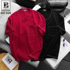 Áo thun cotton bigsize nam chỉ trắng thời trang cá tính 85- 135 kg