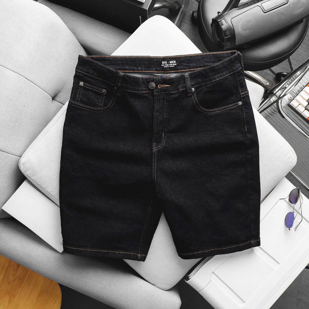Quần short jean nam bigsize màu muối tiêu size 75-125kg
