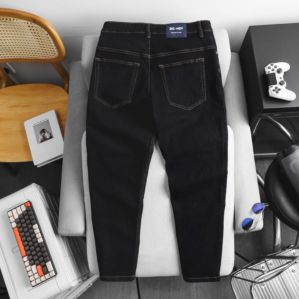 Quần jean nam bigsize màu muối tiêu form ống đứng size 75-125kg