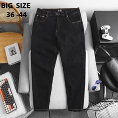 Quần jean nam bigsize màu muối tiêu form ống đứng size 75-125kg