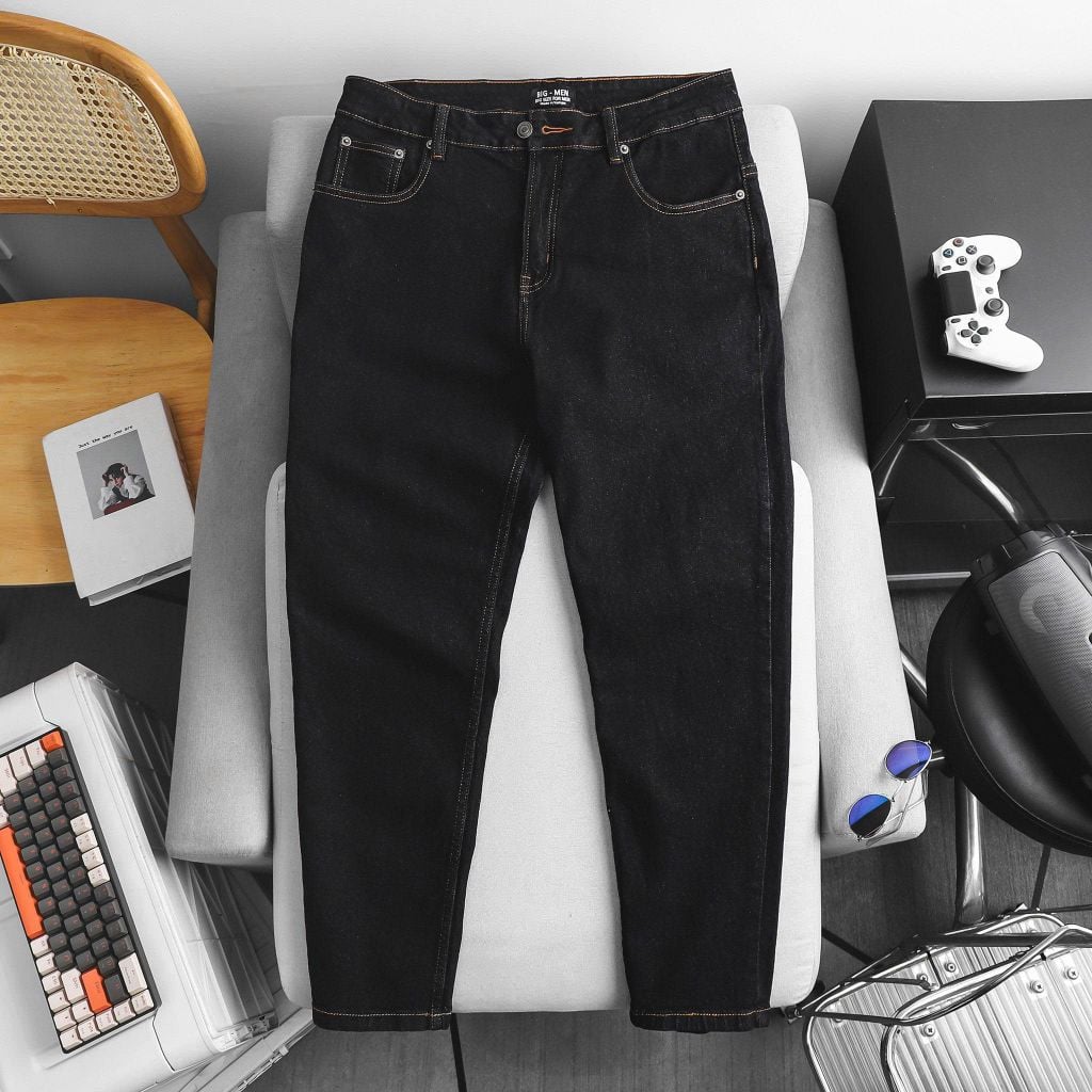 Quần jean nam bigsize màu muối tiêu form ống đứng size 75-125kg