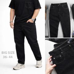 Quần jean nam bigsize màu muối tiêu form ống đứng size 75-125kg