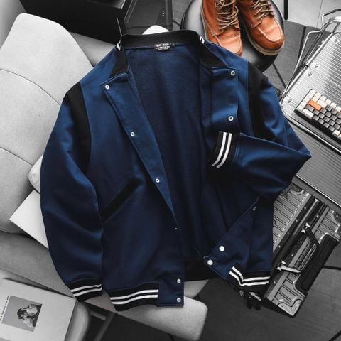 Áo khoác bomber vải nỉ cua phối sọc cá tính bigsize nam < 140kg