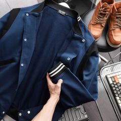 Áo khoác bomber vải nỉ cua phối sọc cá tính bigsize nam < 140kg