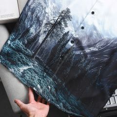 [Big Men] Áo sơ mi tay ngắn big size nam họa tiết phong cảnh thời trang 80-130kg.