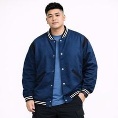 Áo khoác bomber vải nỉ cua phối sọc cá tính bigsize nam < 140kg