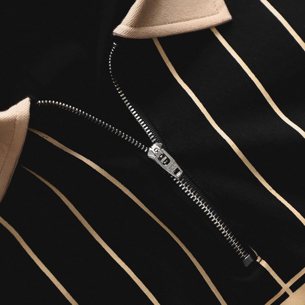 Áo thun polo chất vải cotton họa tiết sọc dọc Black thời trang bigsize nam 85- 135 kg