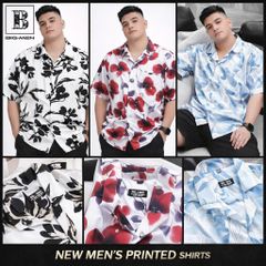 Áo sơ mi tay ngắn cổ đan tông/ cổ vest họa tiết hoa thời trang bigsize nam cỡ đại 140kg