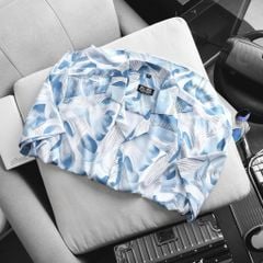 Áo sơ mi tay ngắn cổ đan tông/ cổ vest họa tiết hoa thời trang bigsize nam < 140kg