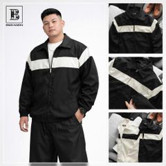 Áo khoác dù cổ bẻ phối sọc ngang bigsize nam 85-125kg
