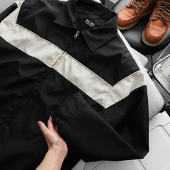 Áo khoác dù cổ bẻ phối sọc ngang bigsize nam 85-125kg