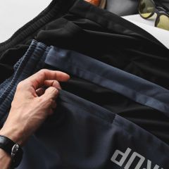 BIG MEN- Set bộ quần áo thể thao vải thun lạnh, short phối hai lớp in POWERUP bigsize nam 85- 135kg