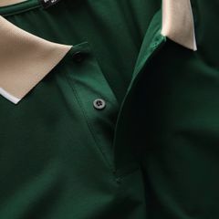 BIG MEN- Áo thun polo cotton phối cổ màu vàng basic thời trang bigsize nam 85- 135kg