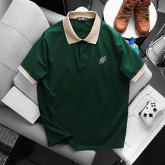 BIG MEN- Áo thun polo cotton phối cổ màu vàng in CÀO basic thời trang bigsize nam 85- 135kg