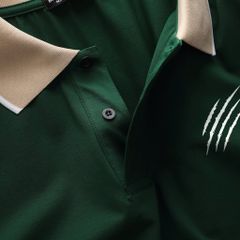 BIG MEN- Áo thun polo cotton phối cổ màu vàng in CÀO basic thời trang bigsize nam 85- 135kg