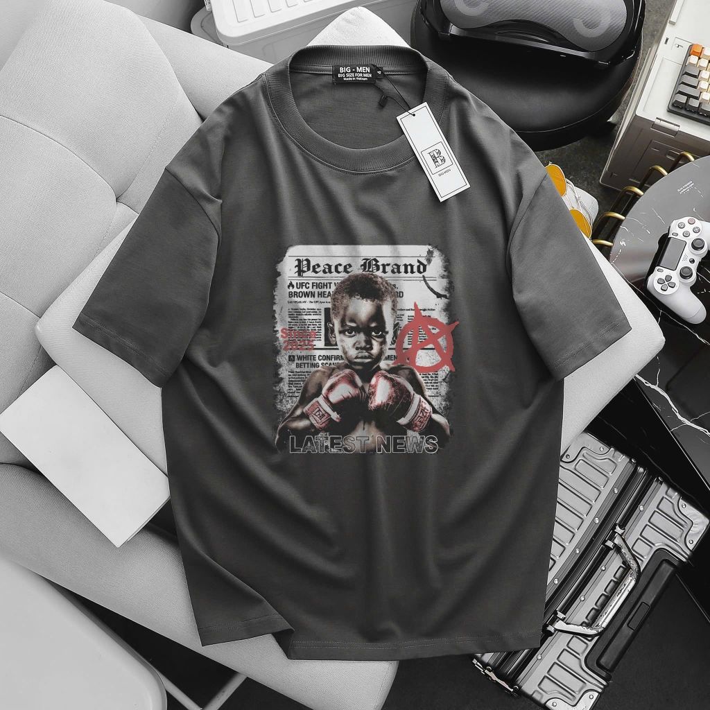 BIG MEN- Áo thun cotton in họa tiết BOXING thời trang bigsize nam 85- 145kg