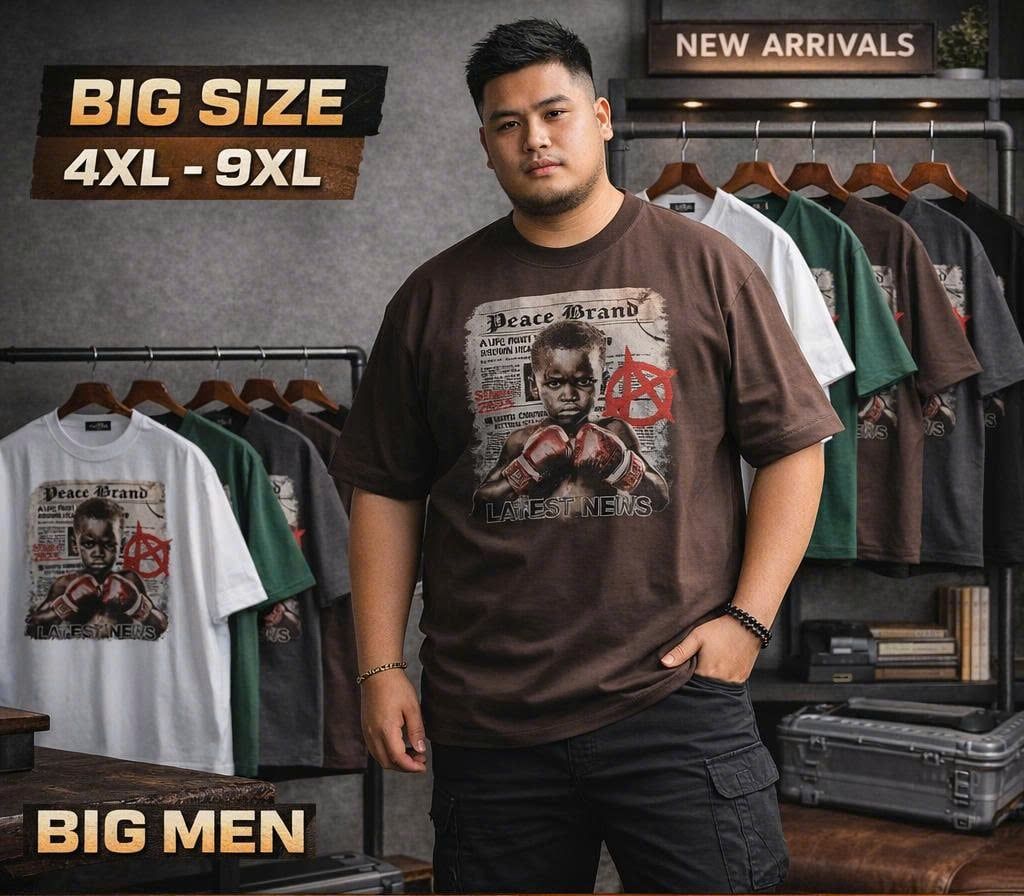 BIG MEN- Áo thun cotton in họa tiết BOXING thời trang bigsize nam 85- 145kg