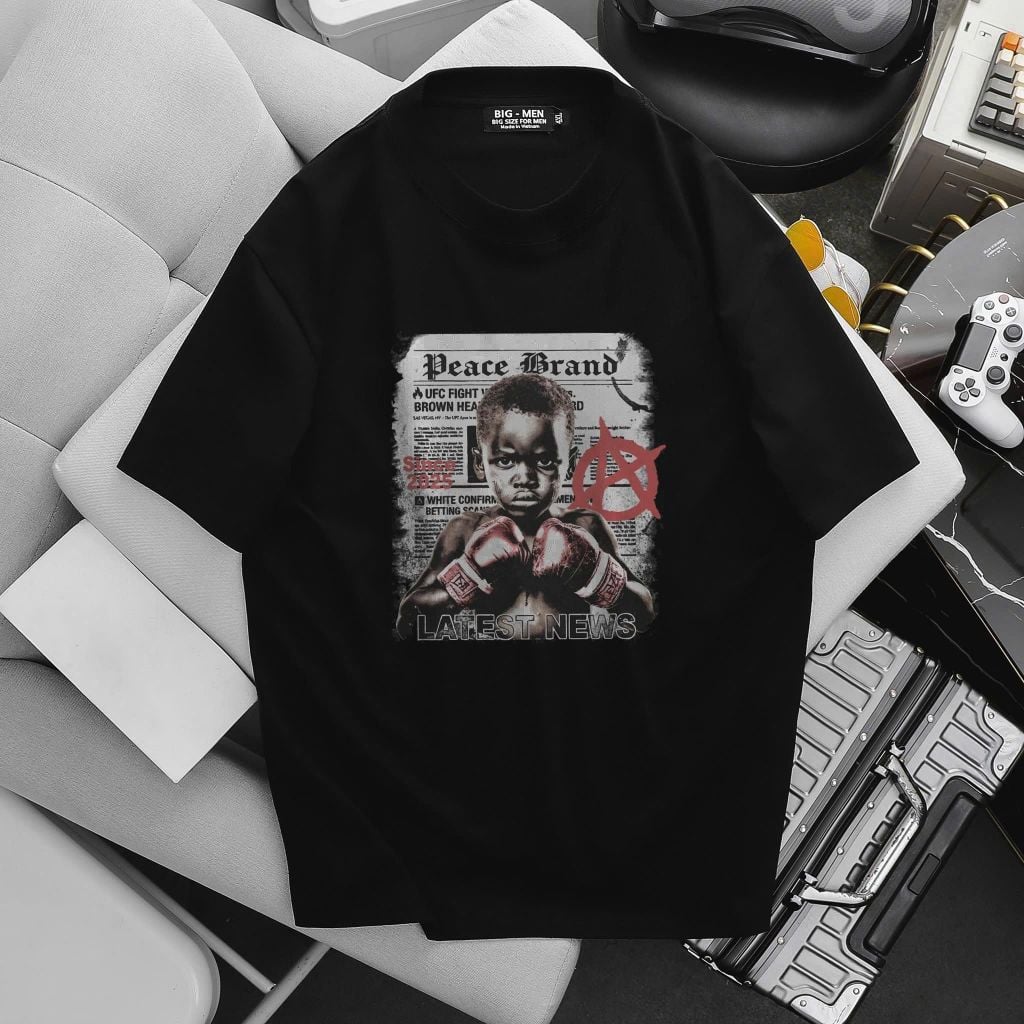 BIG MEN- Áo thun cotton in họa tiết BOXING thời trang bigsize nam 85- 145kg