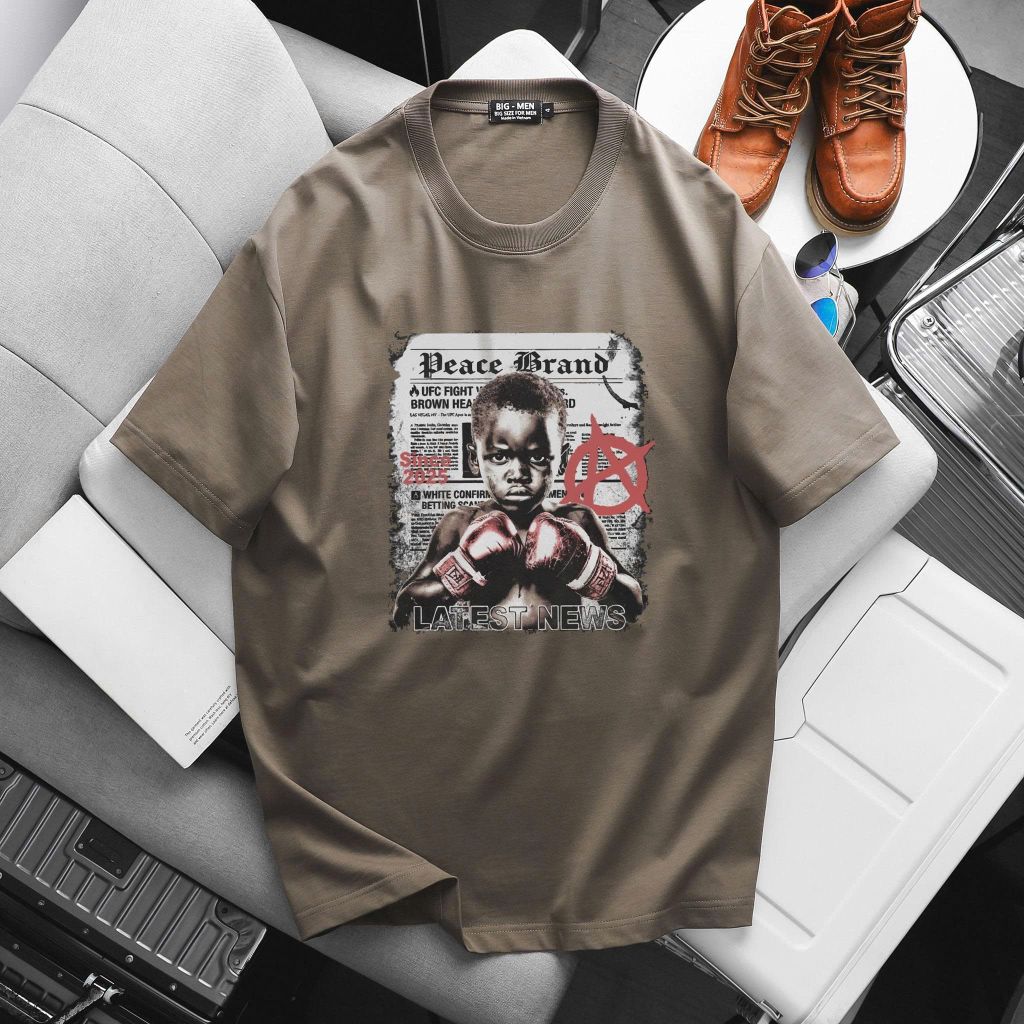 BIG MEN- Áo thun cotton in họa tiết BOXING thời trang bigsize nam 85- 145kg