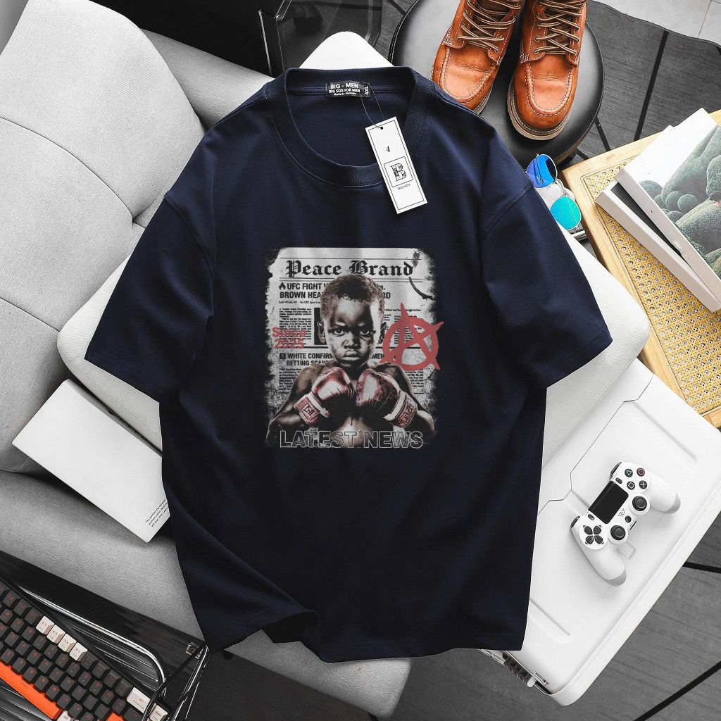 BIG MEN- Áo thun cotton in họa tiết BOXING thời trang bigsize nam 85- 145kg