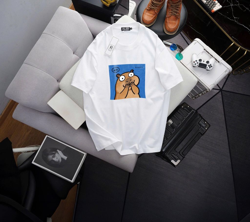 BIG MEN- Áo thun cotton in họa tiết Capypara thời trang bigsize nam 55- 145kg