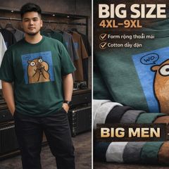 BIG MEN- Áo thun cotton in họa tiết Capypara thời trang bigsize nam 55- 145kg