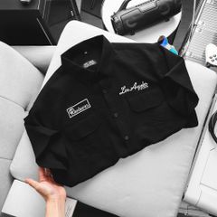 BIG MEN - Áo sơ mi tay ngắn nam big size vải đũi cao cấp phối túi thời trang cỡ đại < 140kg - SMTN đũi SM 2 túi thêu