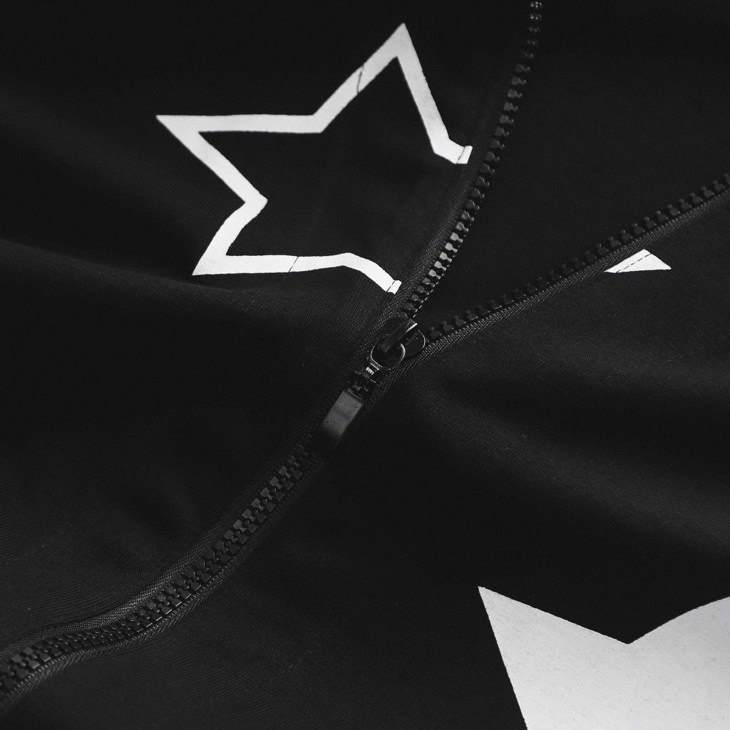 BIG MEN-Áo thun polo big size nam phối dây kéo họa tiết ngôi sao thời trang 90-135kg_ polo dây kéo ngôi sao