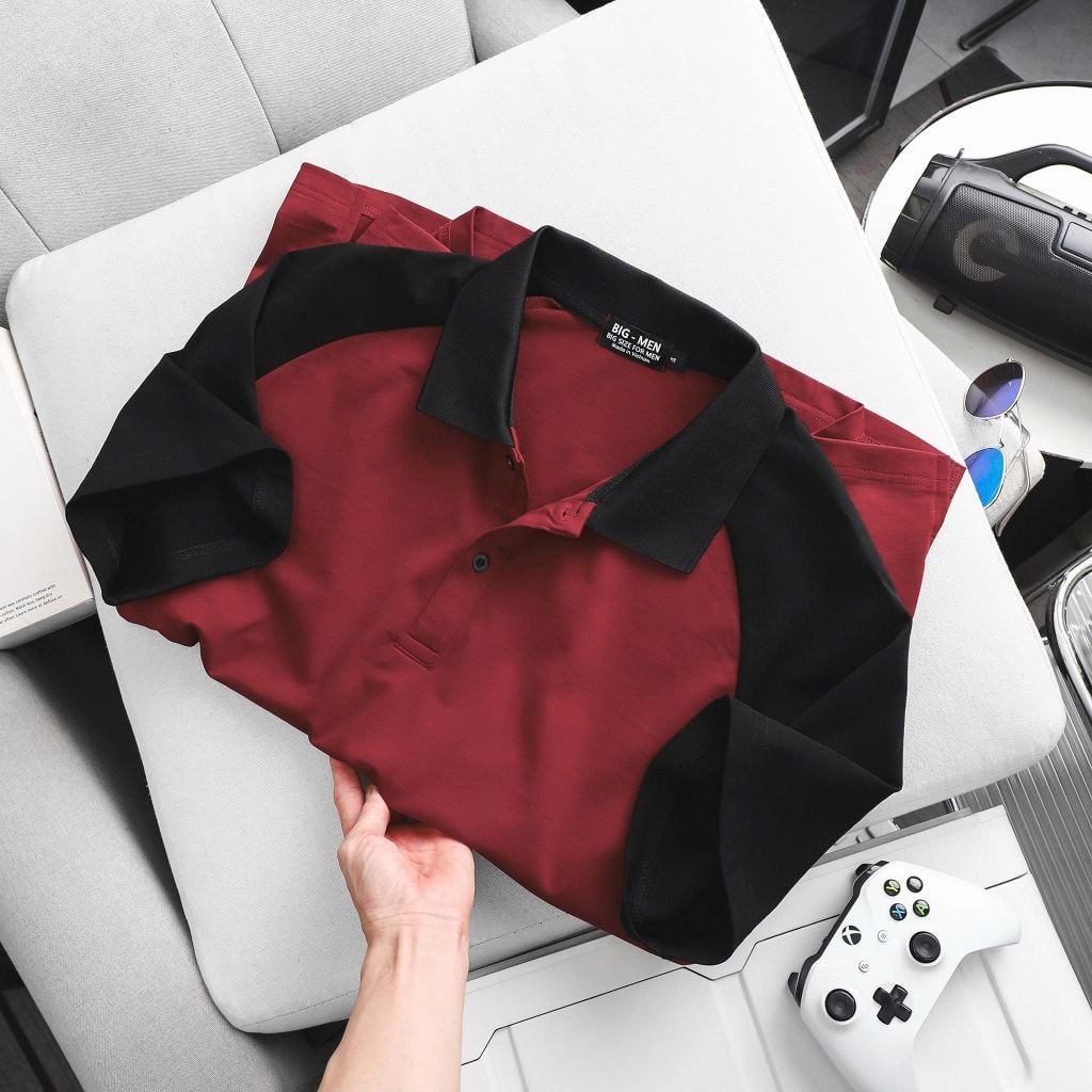 BIG MEN- Áo thun polo cotton 2 chiều phối raplan thời trang bigsize nam 85- 135kg