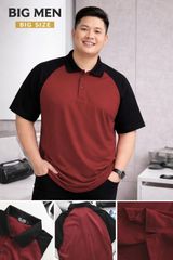 BIG MEN- Áo thun polo cotton 2 chiều phối raplan thời trang bigsize nam 85- 135kg