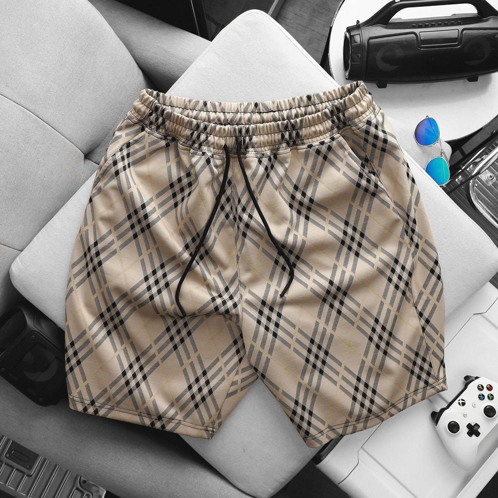 BIG MEN- Set bộ quần áo phối sọc tartan chất vải umi thời trang bigsize nam 85-135kg