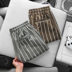 BIG MEN- Set bộ quần áo thời trang vải QC cổ đan tông phối sọc thời thượng BIGSIZE nam 85- 135 kg
