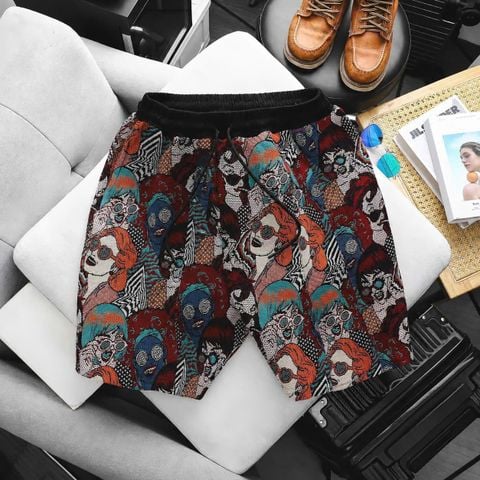 BIG MEN- Set bộ quần áo phối vải jean gấm thời trang bigsize nam 90- 135 kg_ Pop art+ Ký Họa