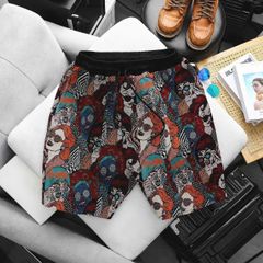 BIG MEN- Set bộ quần áo phối vải jean gấm thời trang bigsize nam 90- 135 kg_ Pop art+ Ký Họa