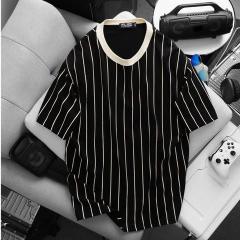 BIG MEN- Set bộ chất vải cotton cổ tròn phối sọc dọc thời trang bigsize nam 85- 135kg